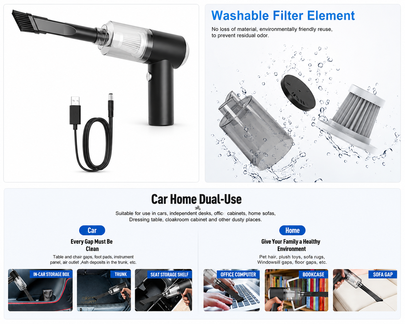 Air Duster Wireless 2 in 1 Vacuum Cleaner